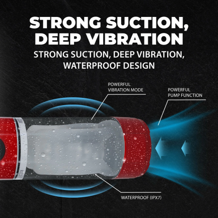 TechnoThrust Automatic Intimate Vacuum Pump Metallic Red Waterproof