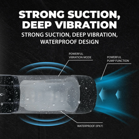 TechnoThrust Automatic Intimate Pump Black - Waterproof, Adjustable System