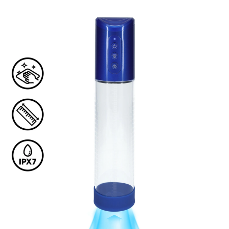 HyperPump Rechargeable Intimate Vacuum System Metallic Blue Silicone