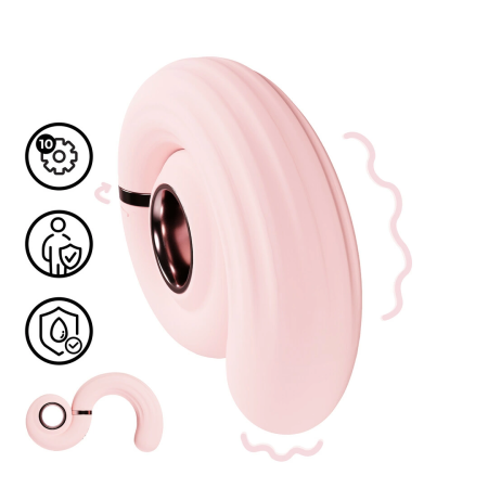 Loveline Tourner Pink Vibrating Swirl 10-Mode Waterproof Silicone Device