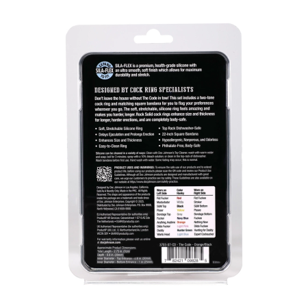 The Code Silicone Ring & Square Bandana Set Orange - Adjustable Comfort