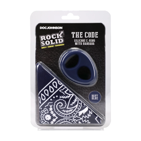 The Code Navy Blue Silicone Ring & Bandana Set by Rock Solid