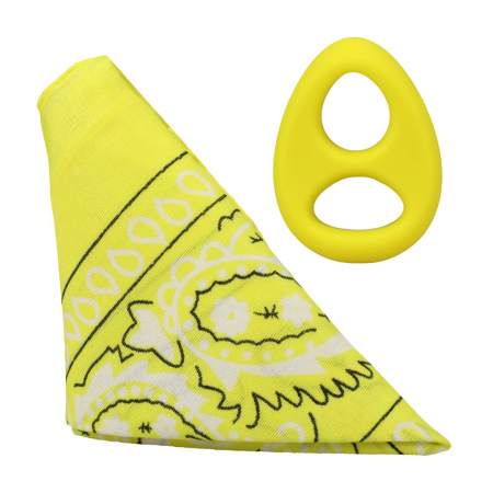 The Code Silicone Ring & Matching Bandana Set Yellow by Rock Solid