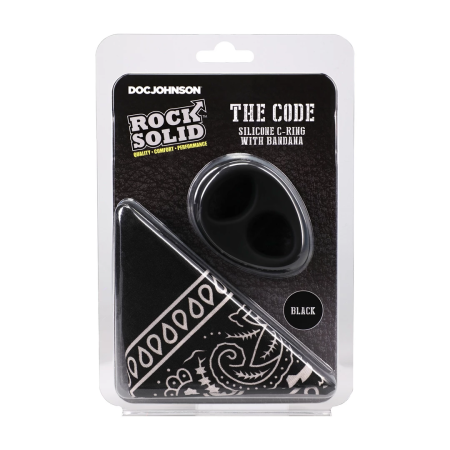 The Code Silicone Ring & Bandana Set Black - Two-Tone Design