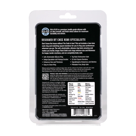 The Code Silicone Ring & Bandana Set White - Adjustable Comfort Duo