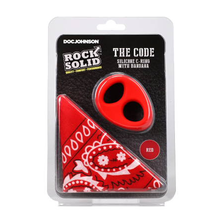 The Code Silicone Ring & Bandana Set Red - Stylish Two-Tone Design