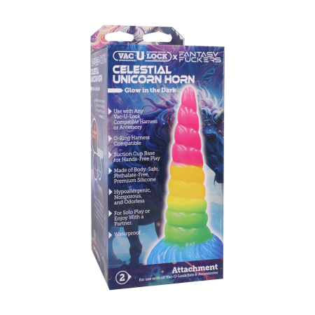 Fantasy Fuckers Celestial Unicorn Horn Multicolor Glow Silicone Model