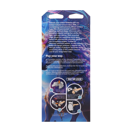 Fantasy Fuckers Celestial Unicorn Horn Multicolor Glow Silicone Model