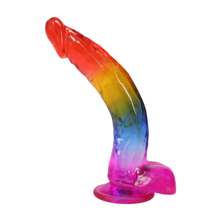 Doc Johnson Crystal Jellies Rainbow 24.1 cm Intimate Model with Suction Base