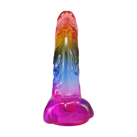 Doc Johnson Crystal Jellies Rainbow 24.1 cm Intimate Model with Suction Base