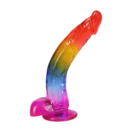 Doc Johnson Crystal Jellies Rainbow 24.1 cm Intimate Model with Suction Base
