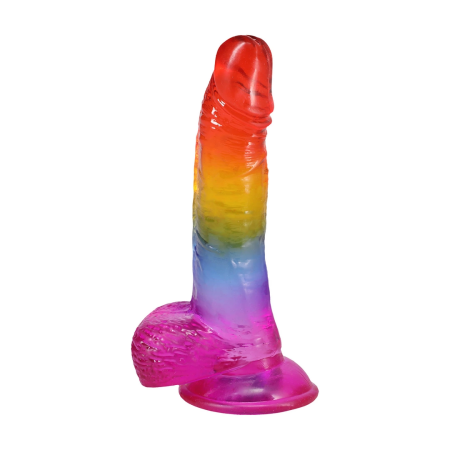 Doc Johnson Crystal Jellies Rainbow Model 21.6 cm Flexible Design