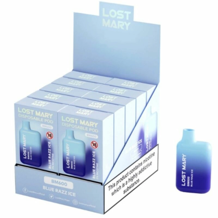 Lost Mary BM600 Disposable Vape Blue Razz Ice 2% Nicotine 600 Puffs