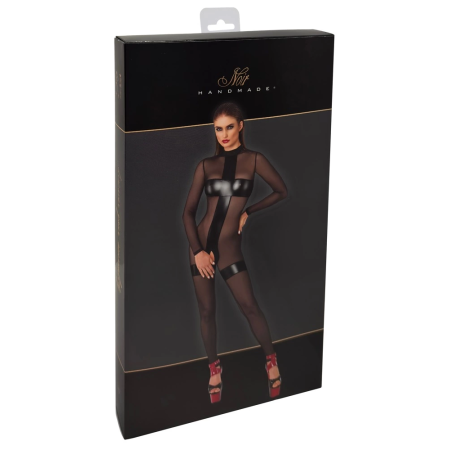 Noir Handmade Jumpsuit M Transparent Powerwetlook Black