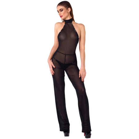 Noir Handmade Shimmering Cold Shoulder Jumpsuit XL Black