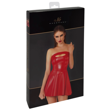 Noir Handmade Powerwetlook Red Mini Dress Strapless M