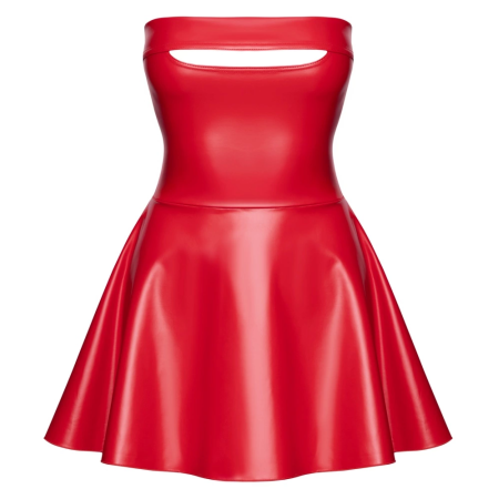 Noir Handmade Powerwetlook Red Mini Dress Strapless M