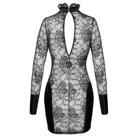 Noir Handmade Mini Dress Floral Lace & Powerwetlook S