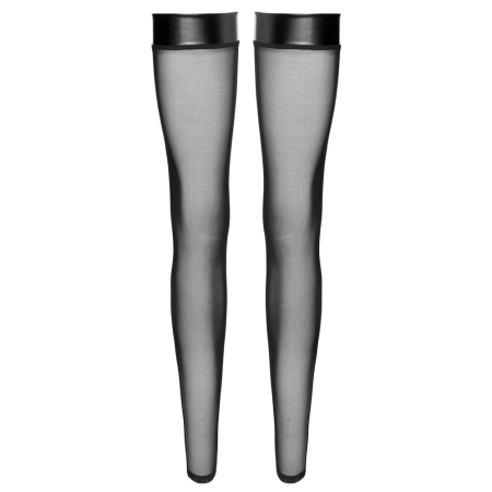 Noir Handmade Knee-highs L Black Powerwetlook Gem Accents