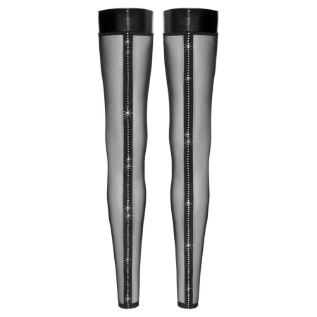 Noir Handmade Knee-Highs S Black Transparent with Gem Detailing