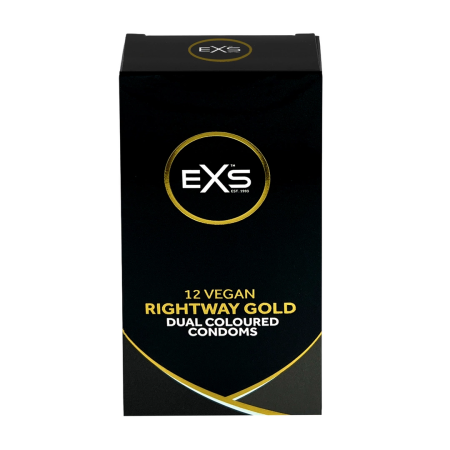 EXS Rightway Gold Condoms 12-Pack Dual-Colour Easy Application System