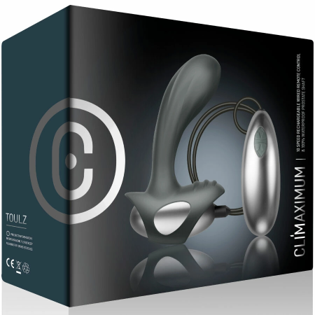 Climaximum Toulz Wired Prostate Stimulator, 10 Modes, Black, 71x118mm