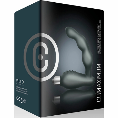 CLIMAXIMUM Villo Stepped Prostate Vibrator 10-Speed Silicone Black