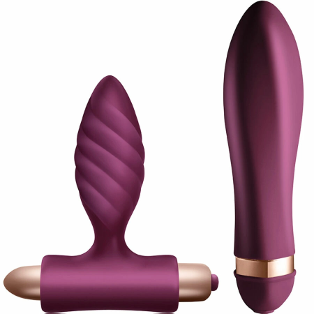 Climaximum Desire Kit Twisted Vibrator & Anal Plug Set, Waterproof, 10 Modes