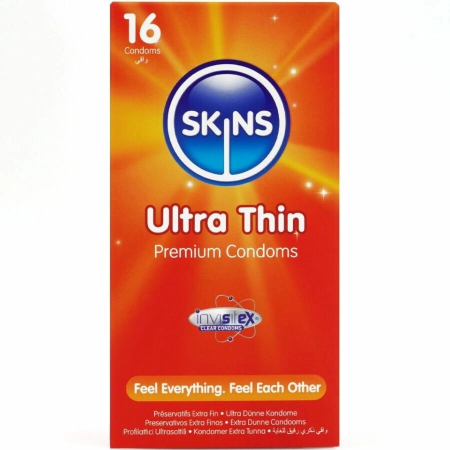 Skins Ultra Thin Premium Latex Condoms 16-Pack Vanilla Scented 180mm