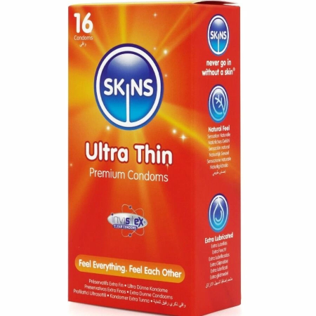Skins Ultra Thin Premium Latex Condoms 16-Pack Vanilla Scented 180mm