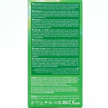 Skins Mint Premium Ultra-Thin Latex Protection Pack 8 pcs