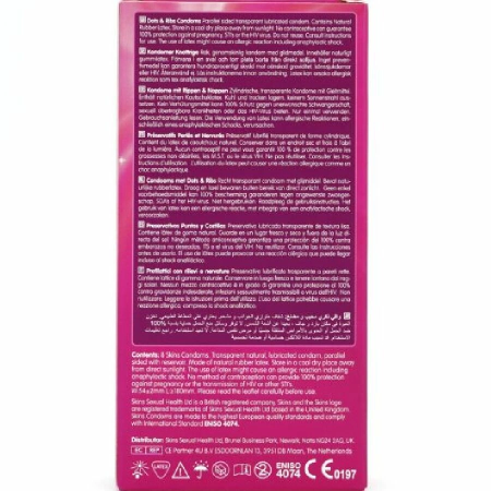 Skins Dots & Ribs Premium 8-Pack Textured Latex Condoms Vanilla Scent