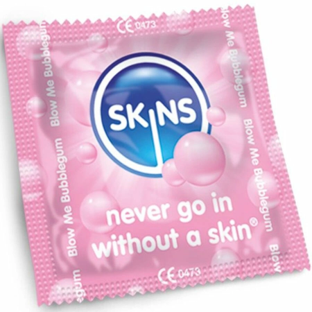 Skins Bubblegum Premium Latex Condoms 8pcs - Fruity Aroma, Extra Lubricated