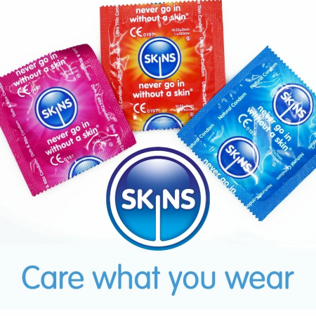 Skins Premium Assorted Latex Condom Pack 8pcs - Natural, Textured, Ultra Thin