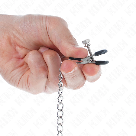 KINK Flat Chain Nipple Clamps Silver Adjustable 34 cm Metal Design