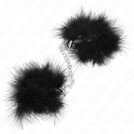 KINK Mini Feather Hand Cuffs - Soft Anatomic Wrist Restraints, Black