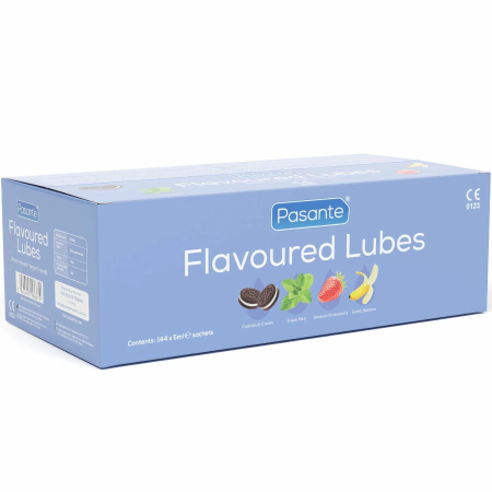 Pasante Flavor Lubricants 144x5ml Box - Mint, Banana, Strawberry, Cookie & Cream