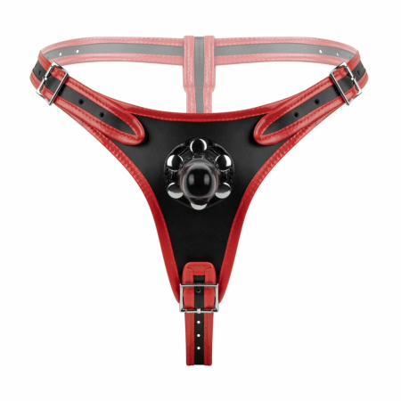 Fetish Collection Triple Harness System Adjustable Black/Red 54-106cm