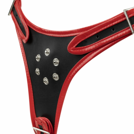 Fetish Collection Triple Harness System Adjustable Black/Red 54-106cm