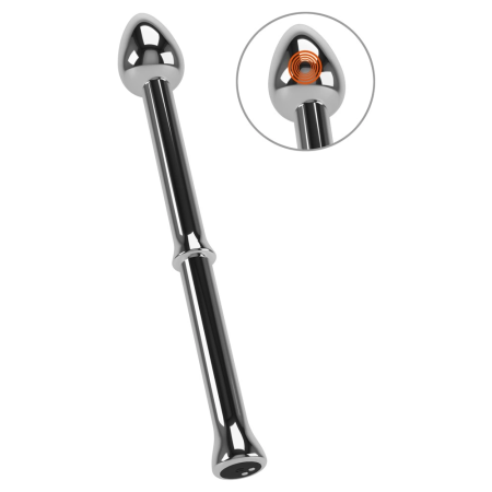 Rebel Metal Milking Stick - Rechargeable Prostate System, Silver, 26.5cm