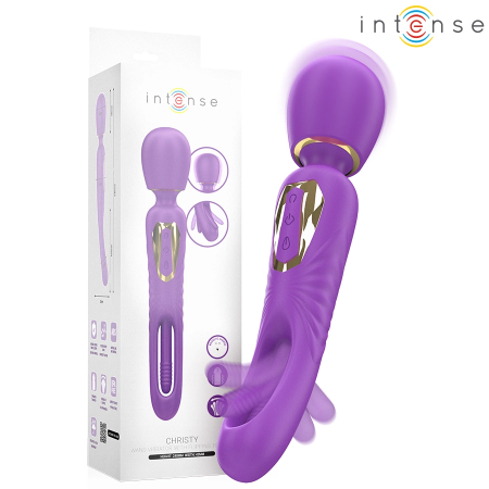 Intense Christy Vibrating Wand with Flipping Tongue - Pink, 7+10 Modes