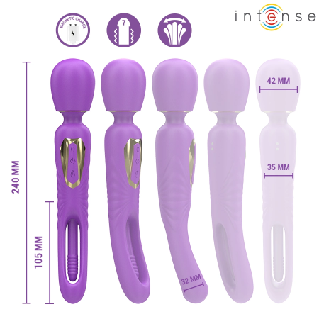 Intense Christy Vibrating Wand with Flipping Tongue - Pink, 7+10 Modes