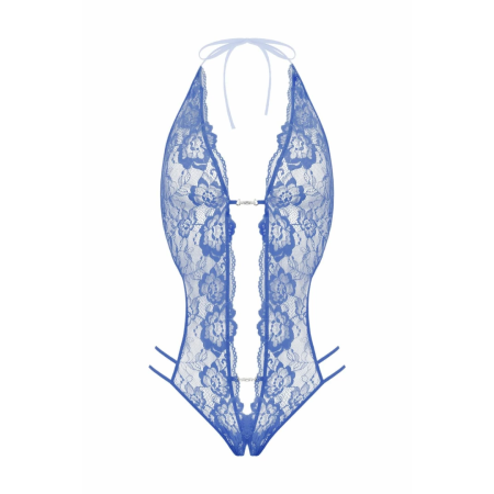 Body Renee Magic Blue by Body - Elegant Lace Bodysuit with Satin Details L/XL