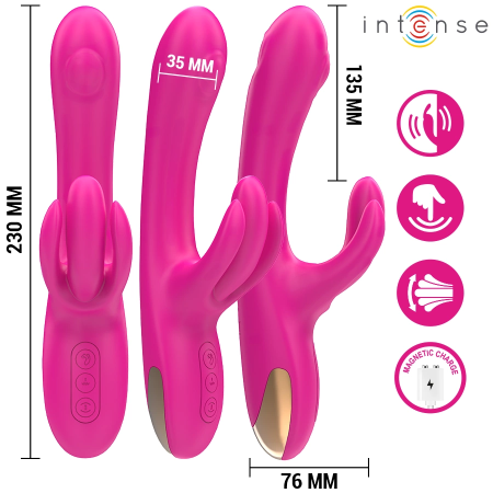 INTENSE Britney 3-Motor Dual-Action Vibrator 23cm Pink Medical Silicone