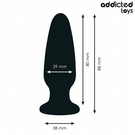 Addicted Toys Silicone Intimate Plug S with Decorative Jewel 8.8 cm Black