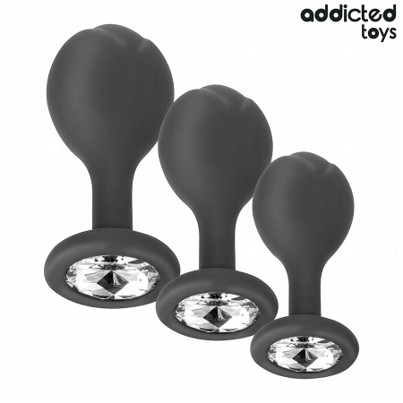 Addicted Toys Silicone Plug Set 3 Sizes with Decorative Gem Base