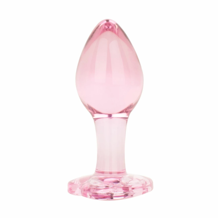 Anal Collection Glass Plug Medium Heart-Shaped Base 8.3 cm Pink