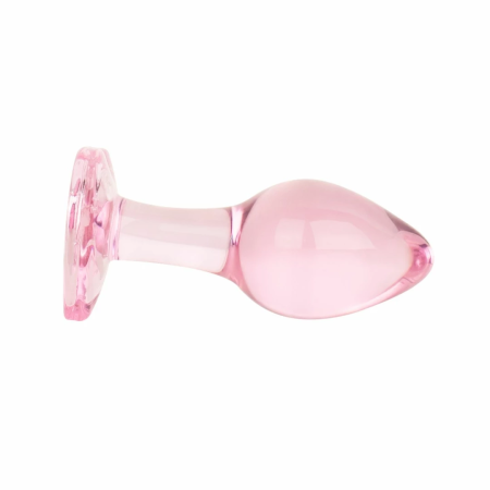 Anal Collection Glass Plug Medium Heart-Shaped Base 8.3 cm Pink