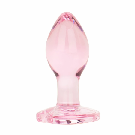 Anal Collection Glass Plug Small Pink 7cm Heart-Shaped Base