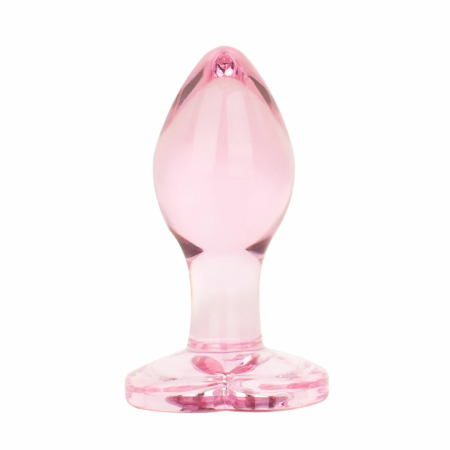 Anal Collection Glass Plug Small Pink 7cm Heart-Shaped Base